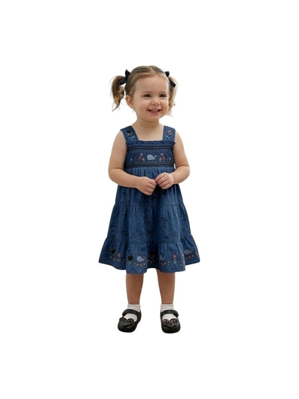 Baubles + Soles Kaia Licorice Black Glitter Heart Mary Jane Shoes Size 6 Toddler